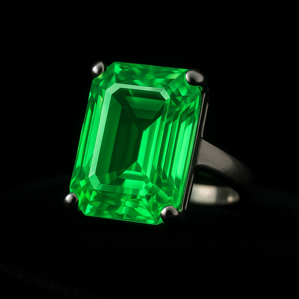 Bague solitaire phosphorescente